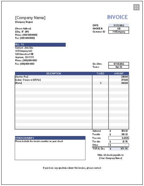 Download Invoice Templates For Mac